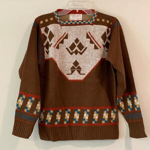 Lawrence Knitwear - 100% acrylic, brown/teal